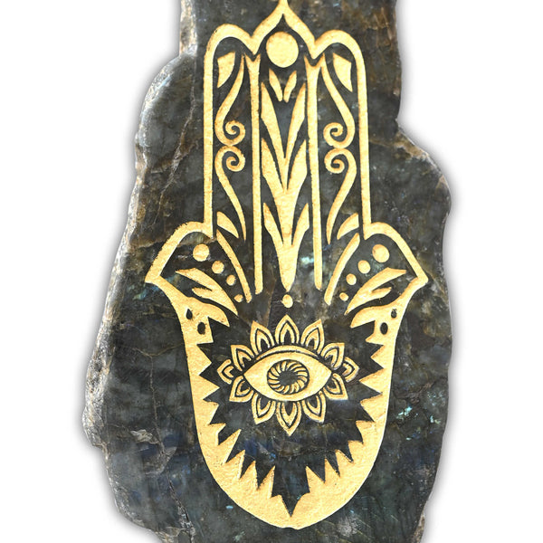 Labradorite hamsa