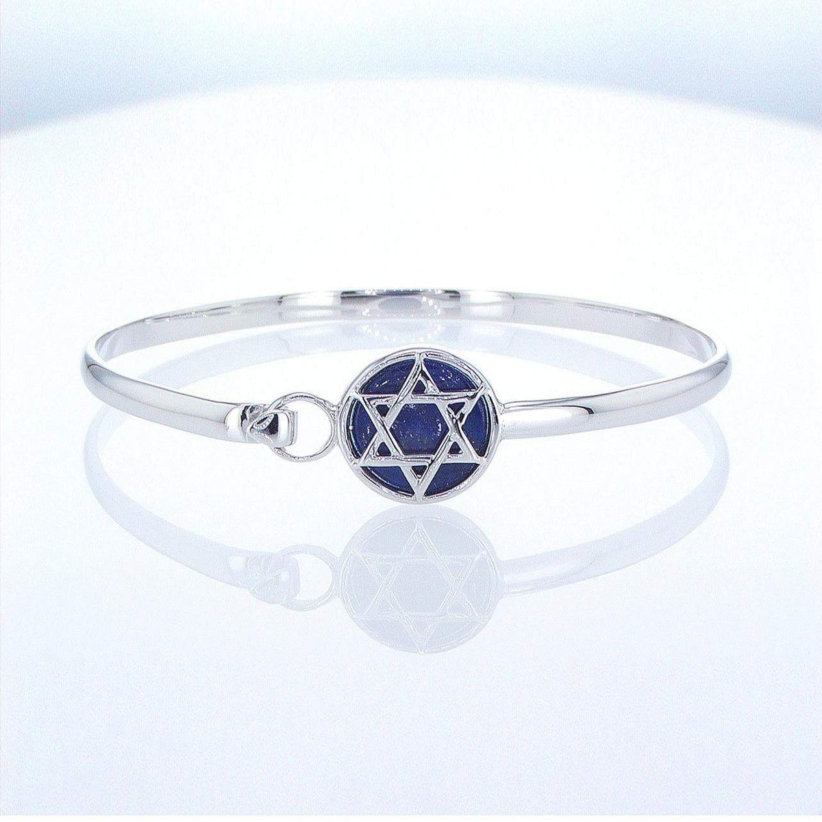 David star bracelet - Onyx stone-Agat Art Design LTD-Lapis,onyx,Ruby,silver,STONE,turquoise