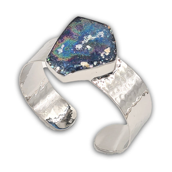 צמיד כסף מרוקע - זכוכית רומית 3