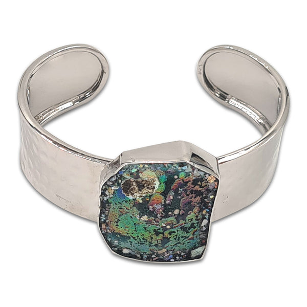 צמיד כסף עם פטינה - זכוכית רומית 12