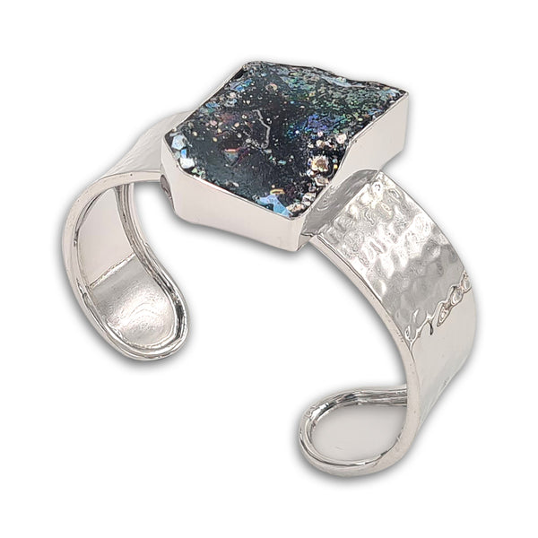 צמיד כסף מרוקע - זכוכית רומית 13