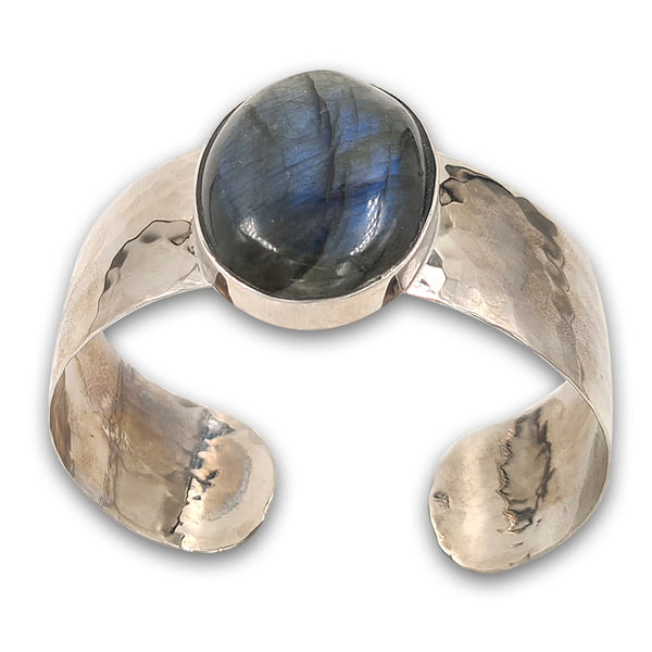 צמיד כסף 925 מחושל - לברדוריט