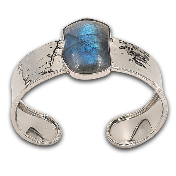 צמיד כסף 925 פטיש - לברדוריט 5