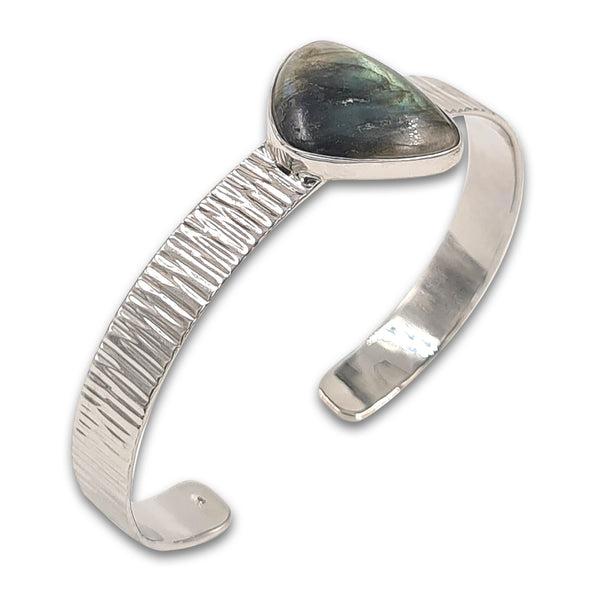 צמיד כסף 925 מחושל - לברדוריט 8