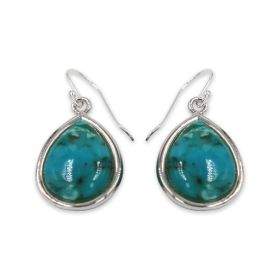 Teardrops Silver earring -Turquoise