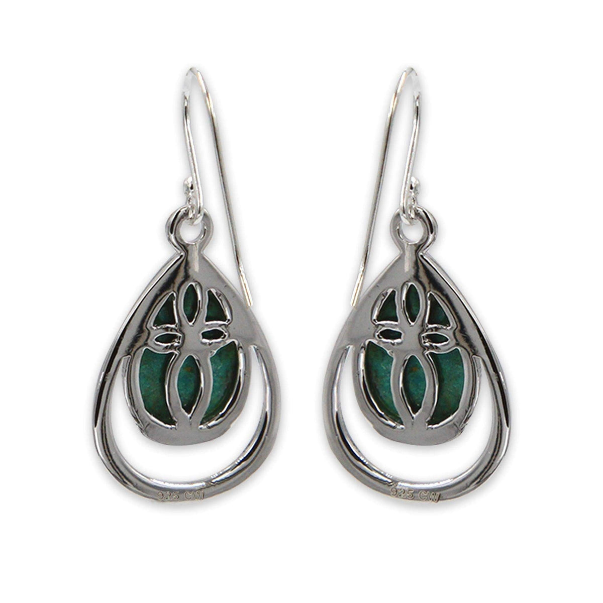 Tear drop silver earring- Turquoise