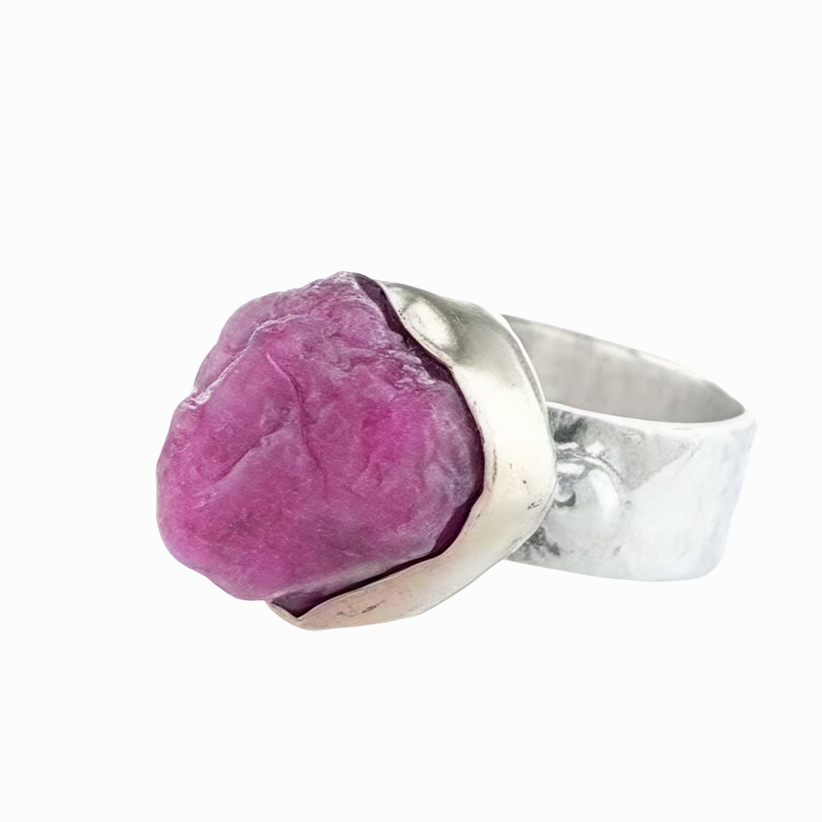 טבעת דו-גונית - רובי גולמי