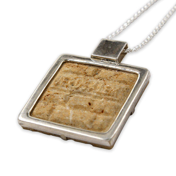 Western Wall silver pendant - Gold Jerusalem Stone