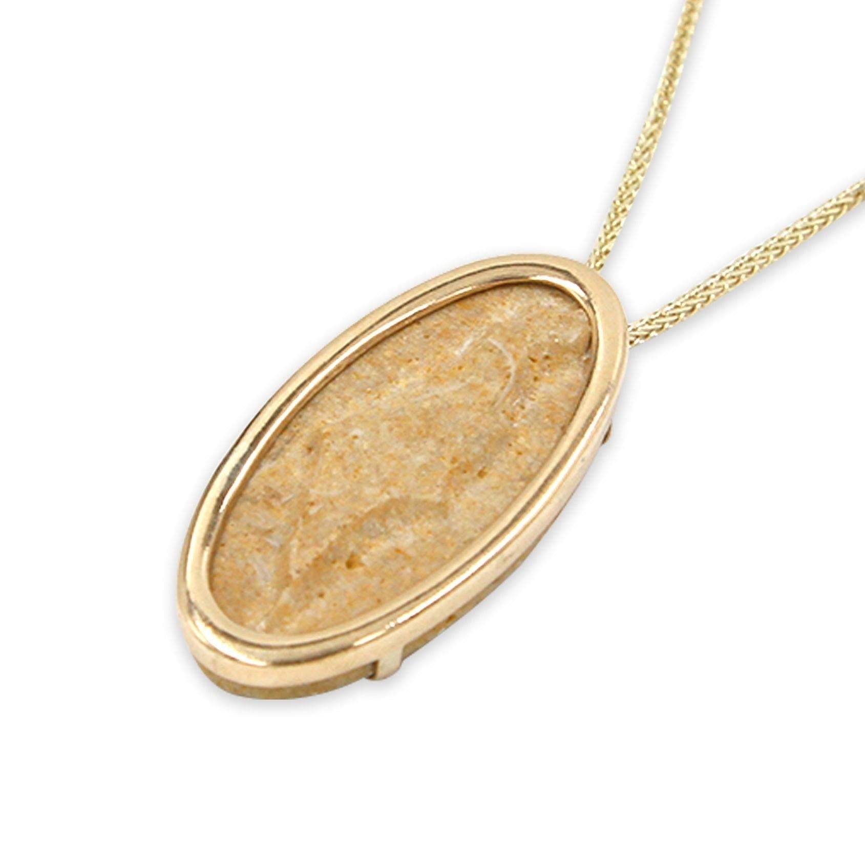 Israel map 14K Gold pendant - Gold Jerusalem Stone