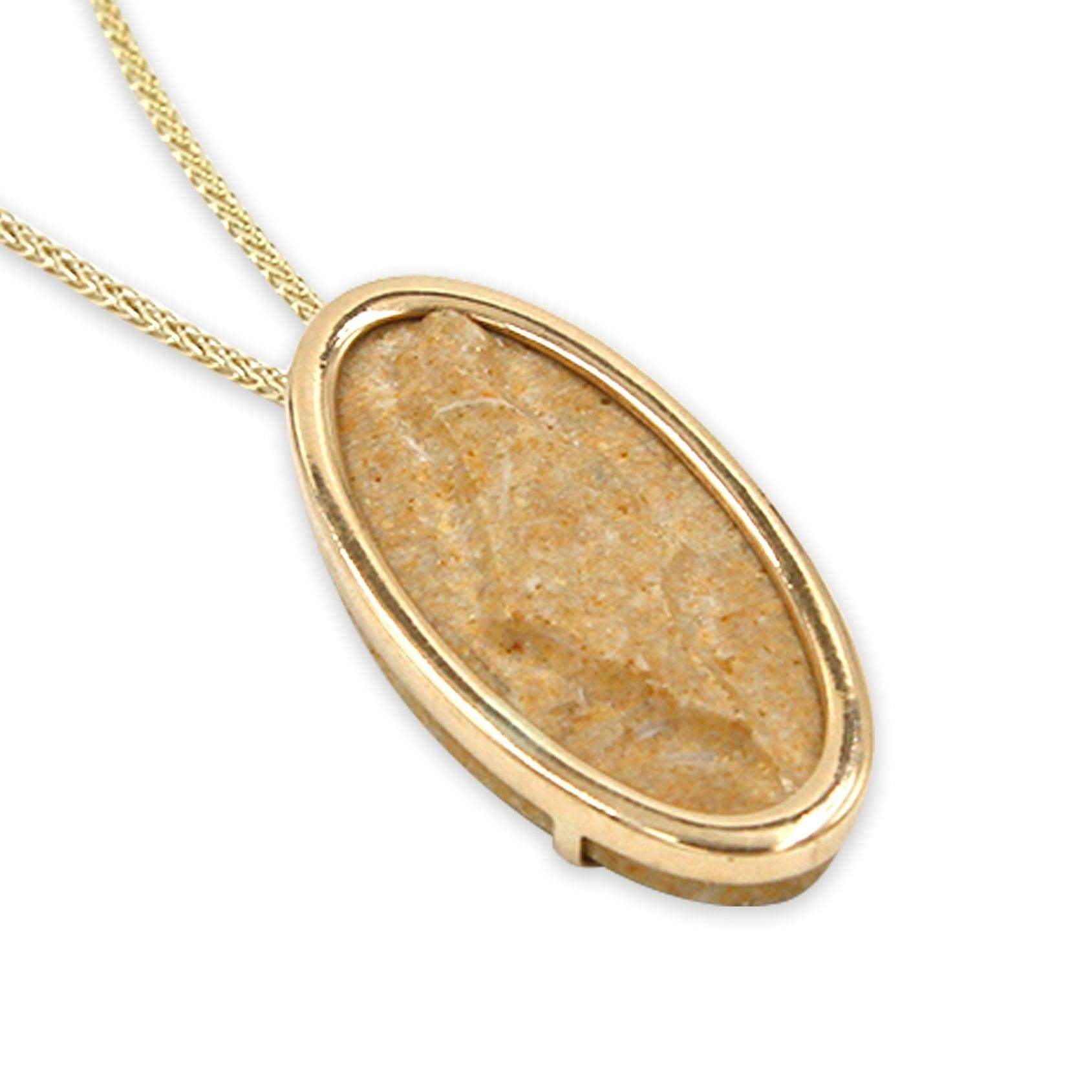 Israel map 14K Gold pendant - Gold Jerusalem Stone