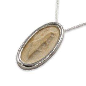 Israel map silver pendant - Gold Jerusalem Stone