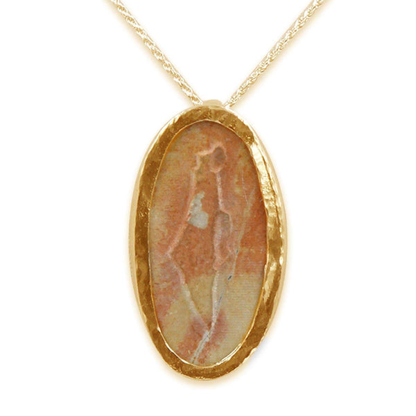 Israel map silver pendant - Jerusalem Stone