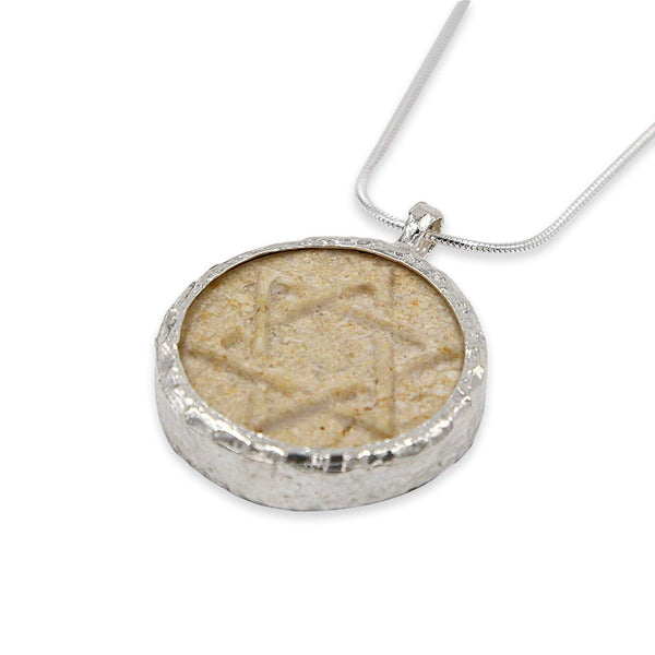 David star silver pendant Jerusalem stone