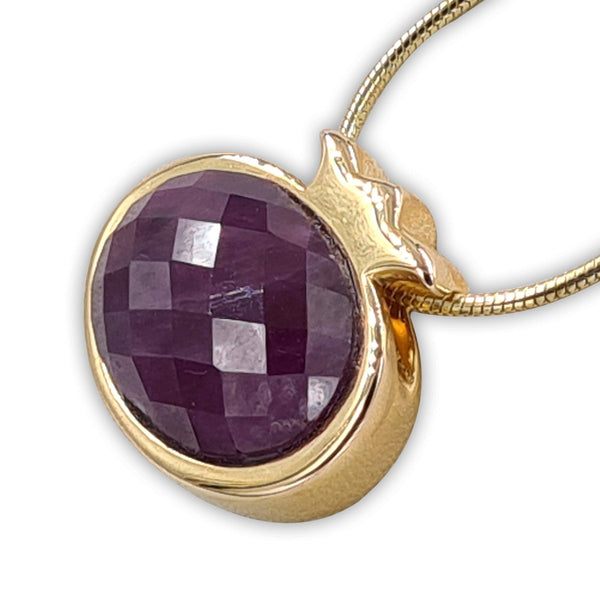 Pomegranate silver pendant - Onyx stone