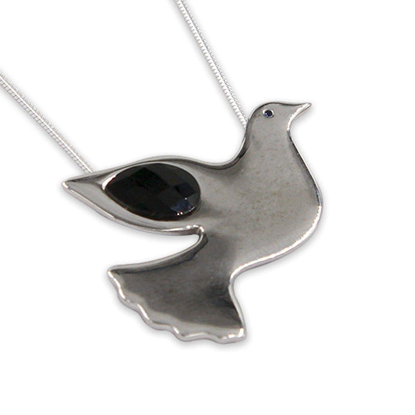 Dove silver Pendant - Onyx stone