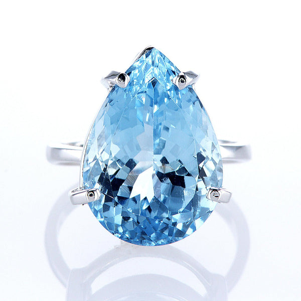 טבעת כסף 925 עם טופז כחול