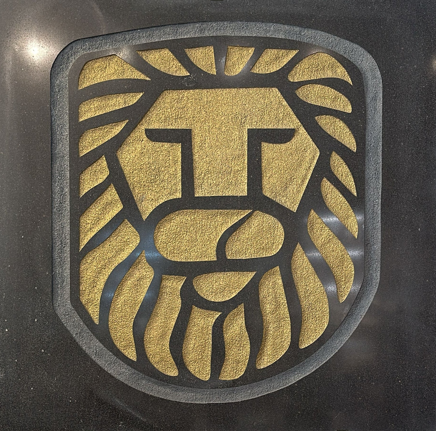 VOLCANIC STONE RELIEF WITH GOLD COLOR