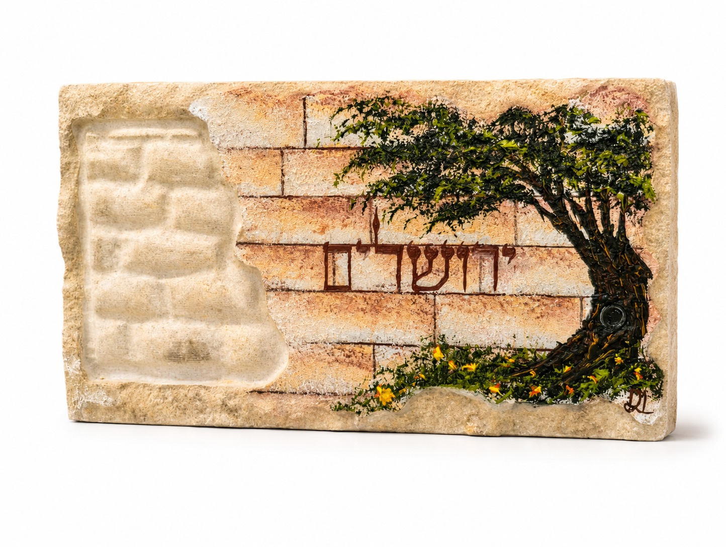 אבן הרי ירושלים - חריטת לבנים ועץ זית - ירושלים