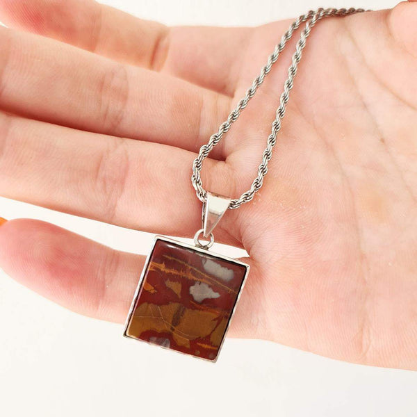 Jasper silver pendant - Red Jasper