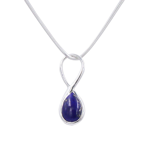 Infinity pendant - Lapis stone-Agat Art Design LTD-45,50,55,Eilat stone,Lapis,Ruby,silver