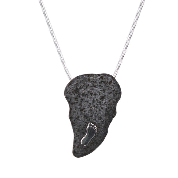Sea of Galilee silver pendant - volcanic stone