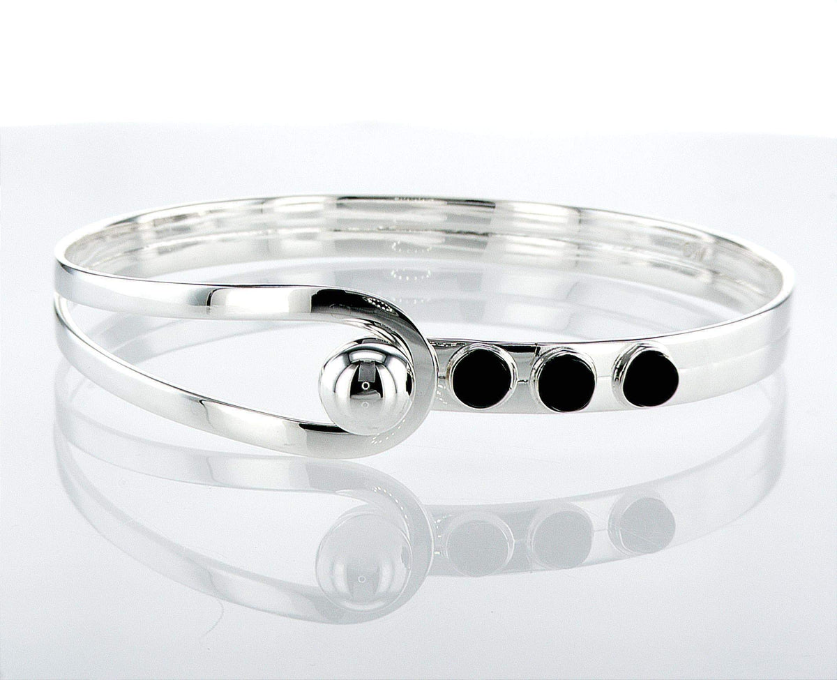Silver Bracelet Black Onyx-Agat Art Design LTD-925 silver bracelet,bangle,Bracelet for her,cuff bracelet,december birthstone,gemstone bracelet,gift for her,handmade jewelry,Onyx,Ruby
