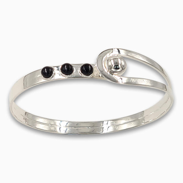 Silver Bracelet Black Onyx-Agat Art Design LTD-925 silver bracelet,bangle,Bracelet for her,cuff bracelet,december birthstone,gemstone bracelet,gift for her,handmade jewelry,Onyx,Ruby