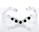 Silver wave Bracelet  Ruby-Agat Art Design LTD-925 silver bracelet,Bracelet for her,december birth,December birth stone,gift for her,handmade jewelry,july birthstone,Natural Black Onyx,Onyx  bracelet for women,Ruby,silver bangel