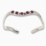 Silver wave Bracelet  Ruby-Agat Art Design LTD-925 silver bracelet,Bracelet for her,december birth,December birth stone,gift for her,handmade jewelry,july birthstone,Natural Black Onyx,Onyx  bracelet for women,Ruby,silver bangel