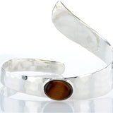 Silver cuff Bracelet Turquoise-Agat Art Design LTD-925 silver bracelet,August birthstone,bangel,boho,December birth,gift for her,hammering,handmade jewelry,Statement,Tiger Eye,Turquoise stone bracelet for women,woman bracelet