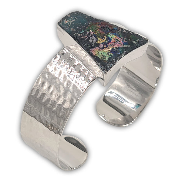 צמיד כסף מעובד - זכוכית רומית 7