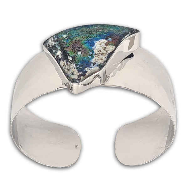 צמיד כסף מחושל - זכוכית רומית 9