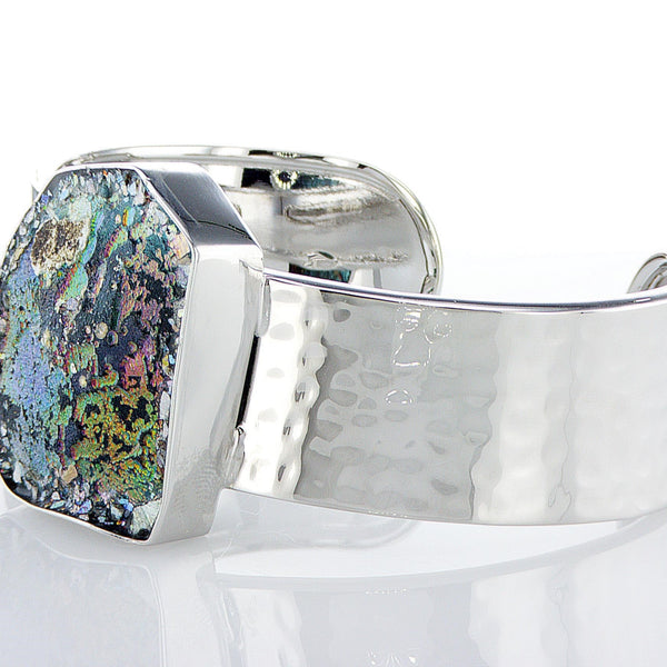 צמיד כסף עם פטינה - זכוכית רומית 12