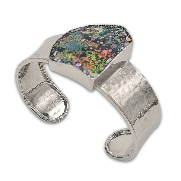 צמיד כסף מחושל - זכוכית רומית 17