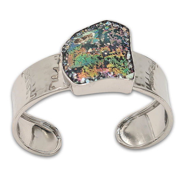 צמיד כסף מחושל - זכוכית רומית 17