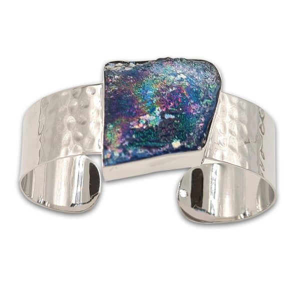 צמיד כסף מרוקע - זכוכית רומית 18