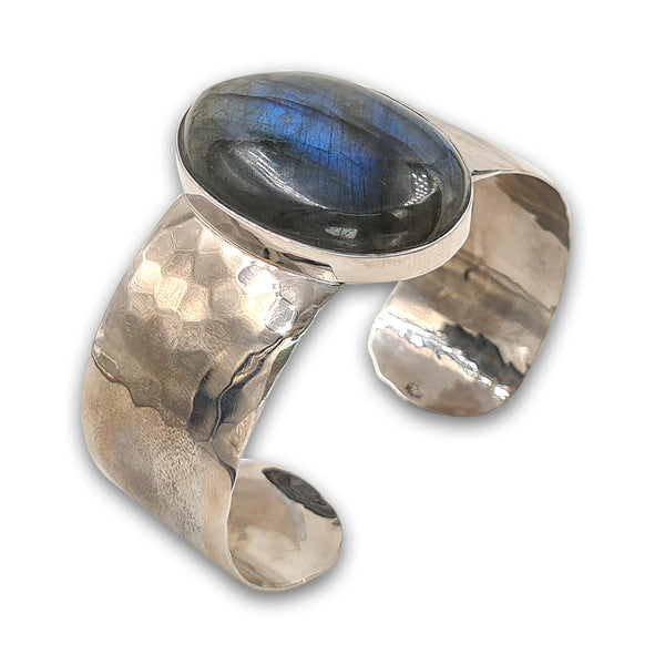 צמיד כסף 925 מחושל - לברדוריט