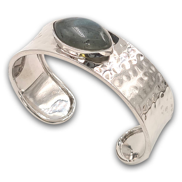 צמיד כסף 925 מחוספס - לברדורייט 2