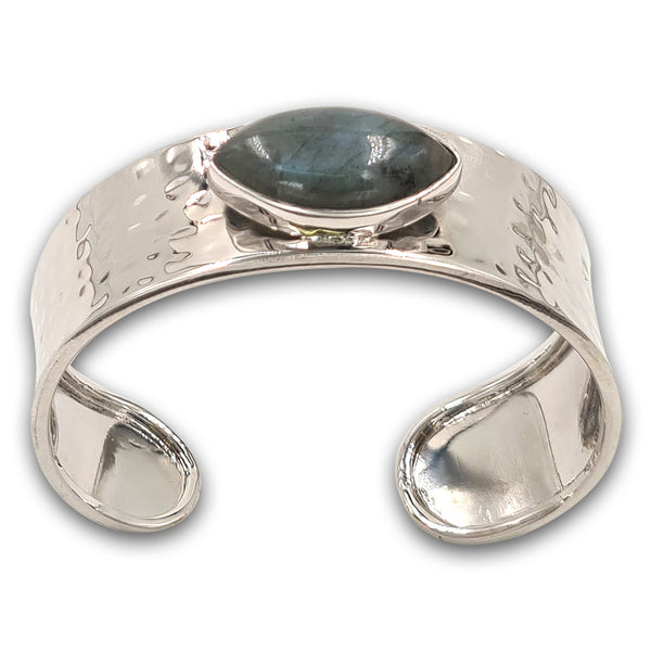 צמיד כסף 925 מחושל - לברדוריט 2