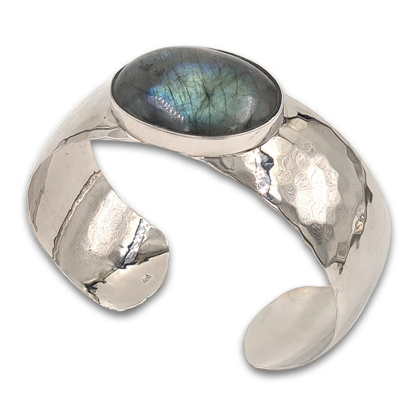 צמיד 925 כסף רקוע - לברדוריט 4