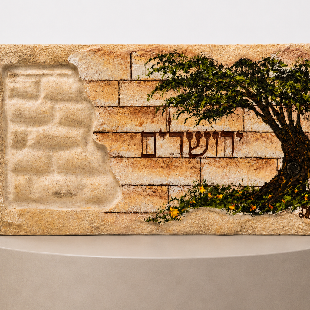 אבן הרי ירושלים - חריטת לבנים ועץ זית - ירושלים