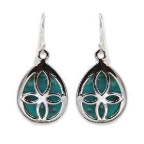 Teardrops Silver earring -Turquoise
