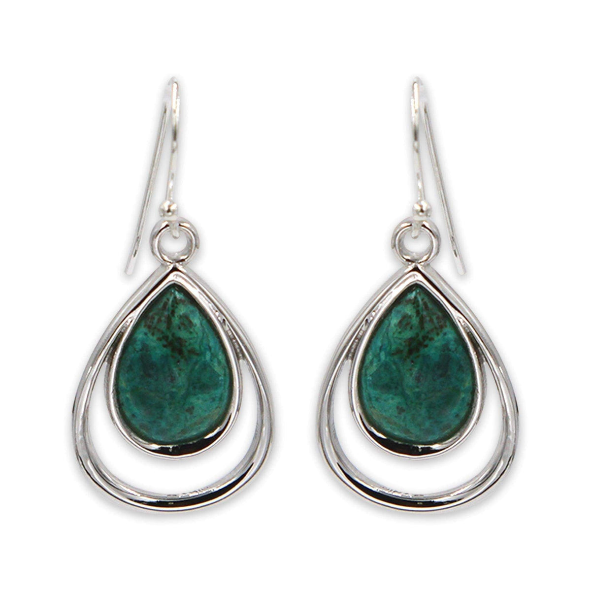 Tear drop silver earring- Turquoise
