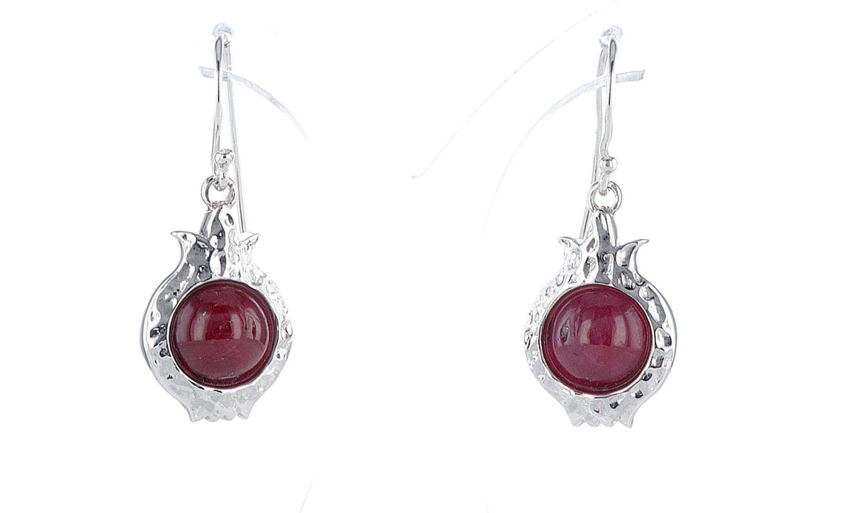 Sterling Silver Pomegranate earring-Agat Art Design LTD-Ruby,silver,STONE