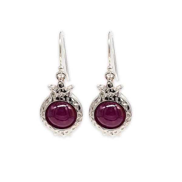 Sterling Silver Pomegranate earring-Agat Art Design LTD-Ruby,silver,STONE