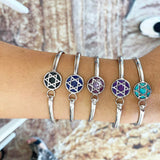 David star bracelet - Onyx stone-Agat Art Design LTD-Lapis,onyx,Ruby,silver,STONE,turquoise