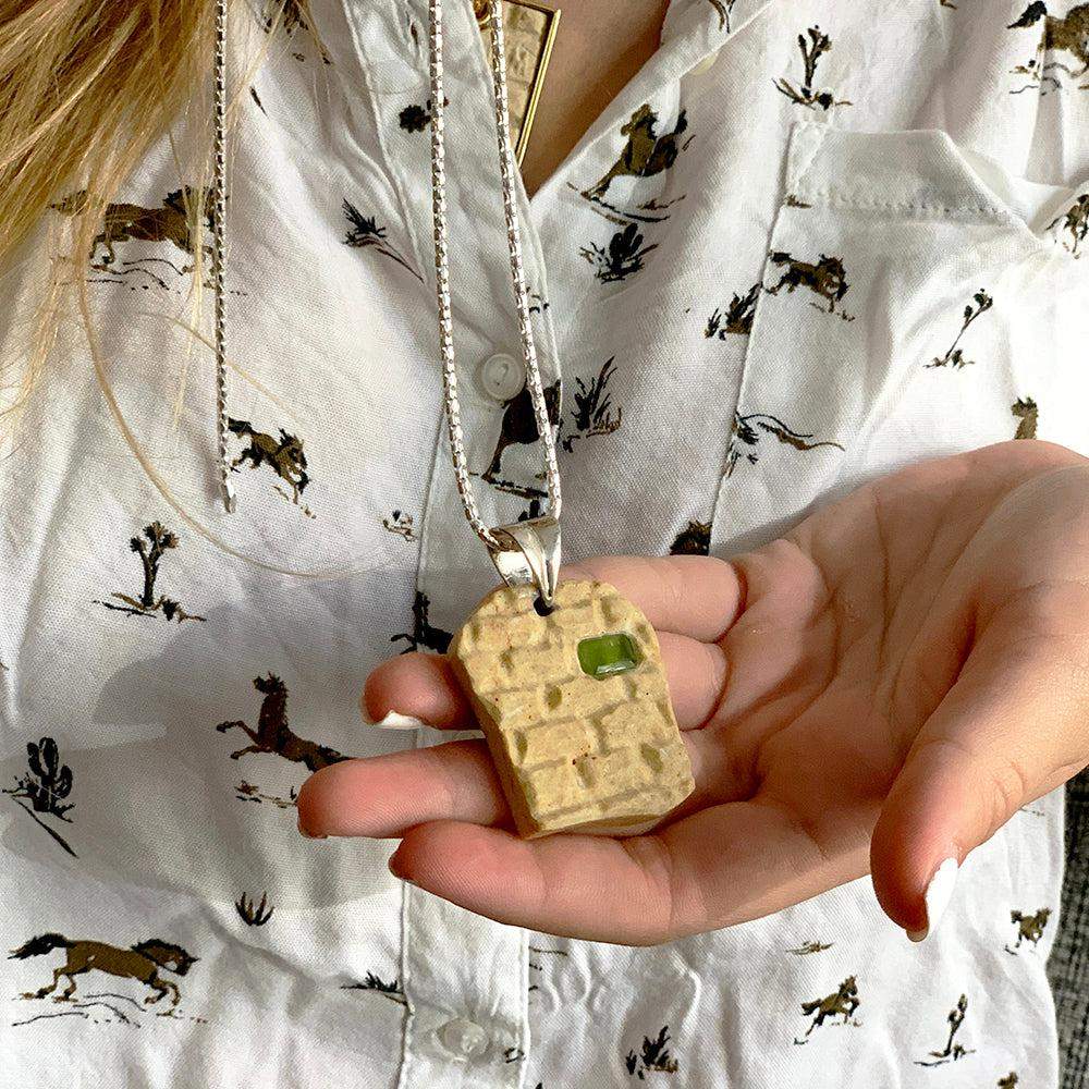 The western Wall silver pendant -  Gold Jerusalem Stone-Agat Art Design LTD-45,50,55,silver