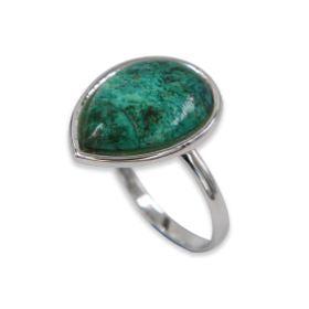 Teardrop silver ring - Turquoise stone-Agat Art Design LTD-silver,Turquoise