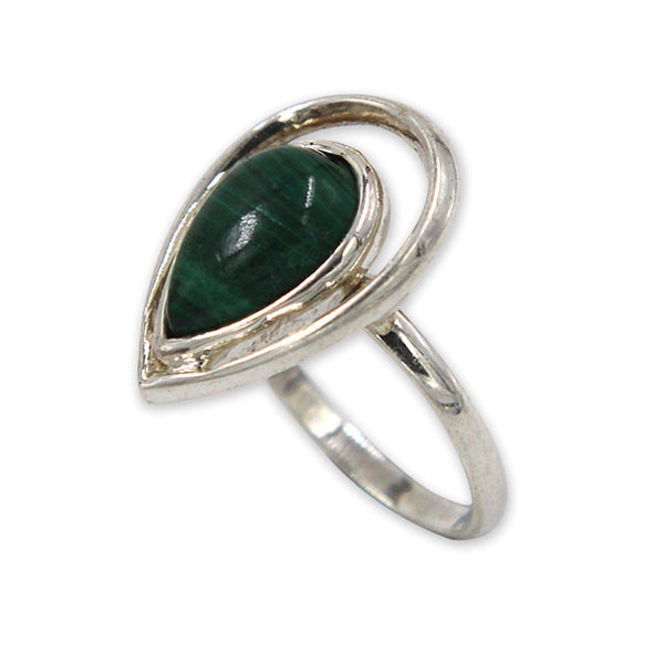 Teardrop silver ring Turquoise stone