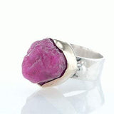 Two tone ring - raw Ruby